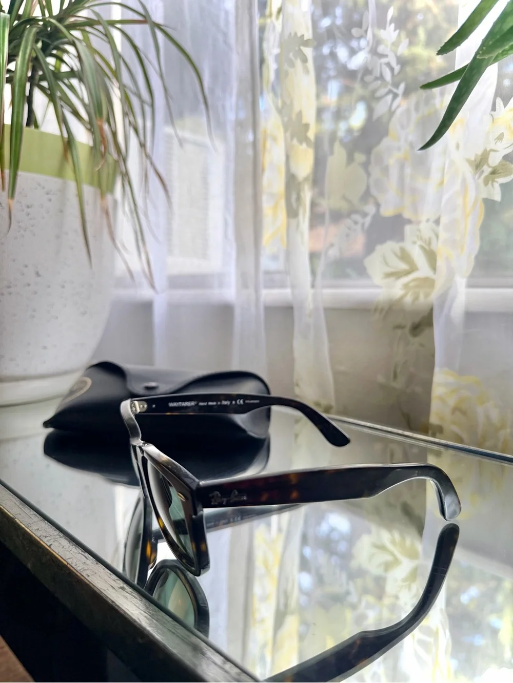 RAY-BAN | OS | RB2140 Wayfarer Classic Polished Havana Tortoiseshell Blue Lens